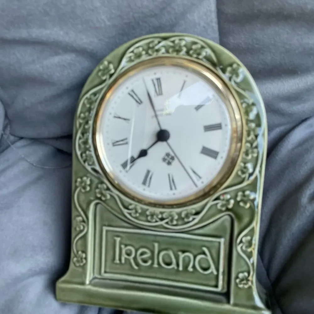 Irish Clock Souvenir from Knock Pottery 8” tall